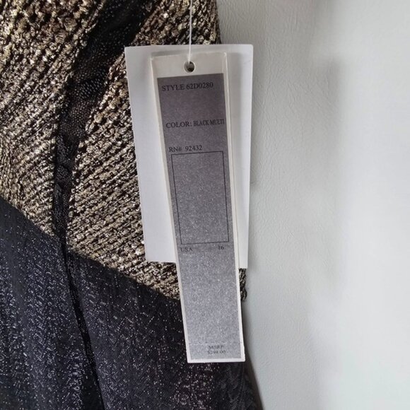 NWT PHOEBE by KAY UNGER WOOL Blend Strapless Metallic Dress‎ 62D0280 Size 16 - Picture 14 of 16